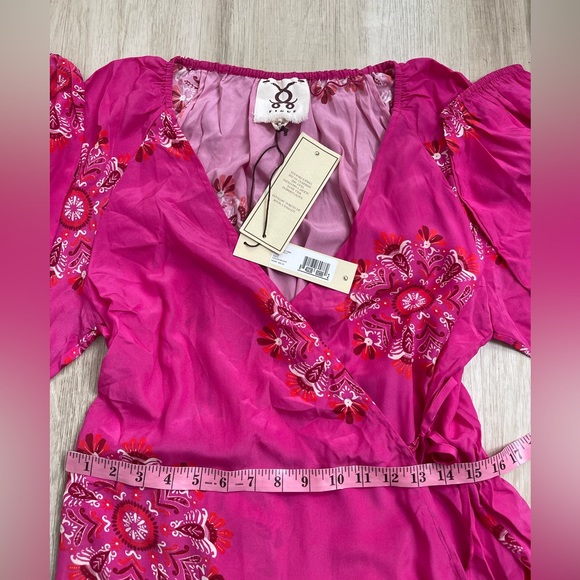 Figue Frederica Printed Tiered Ruffle Belted Dress L - Picture 8 of 13